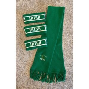 Irish Pride Green Knit Scarf and Headband Set St Patricks Day Accessories 4pc